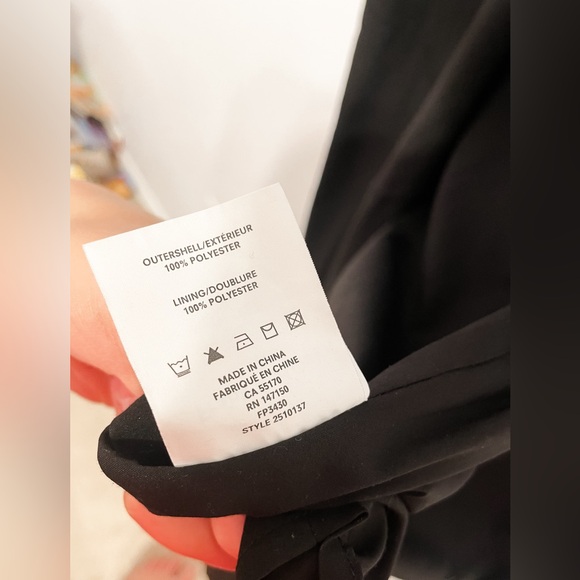 Frank and Oak Wrap Dress (Black, Tie Waist, Size Large) - Picture 4 of 5